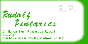 rudolf pintarics business card